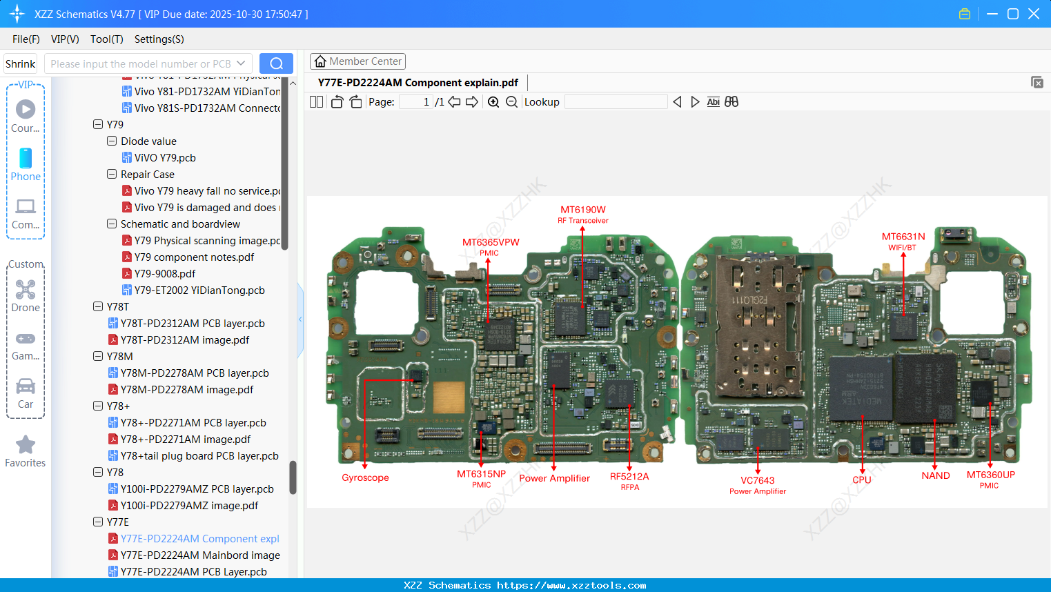 VIVO Y77E-PD2224AM Component Explain